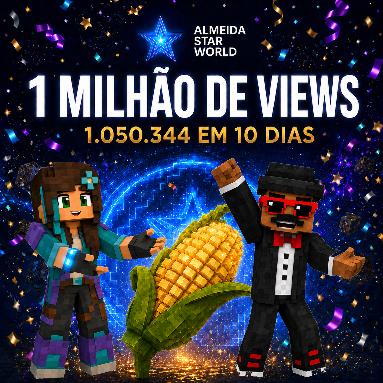 Luna e Barba Louco celebram 1.050.344 visualizações no YouTube em 10 dias
